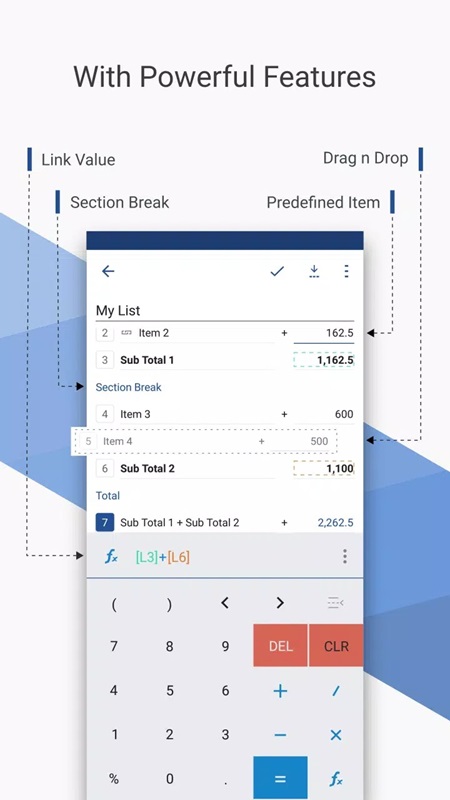 CalcList APK - screenshot 2