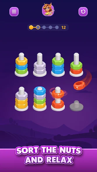 Nut Sort: Color Sorting Game - screenshot 2