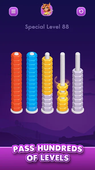 Nut Sort: Color Sorting Game - screenshot 3