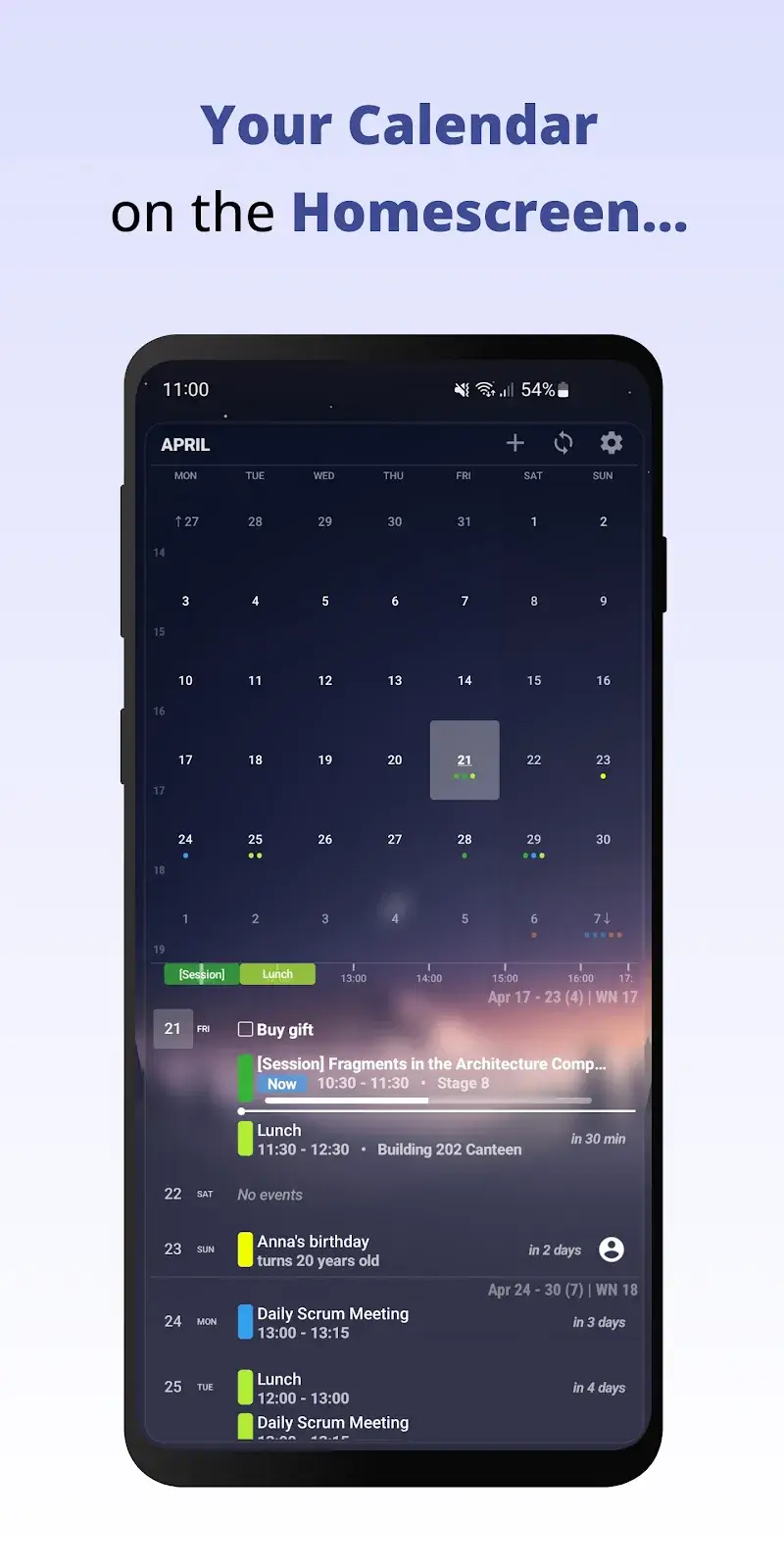 Your Calendar Widget - screenshot 1