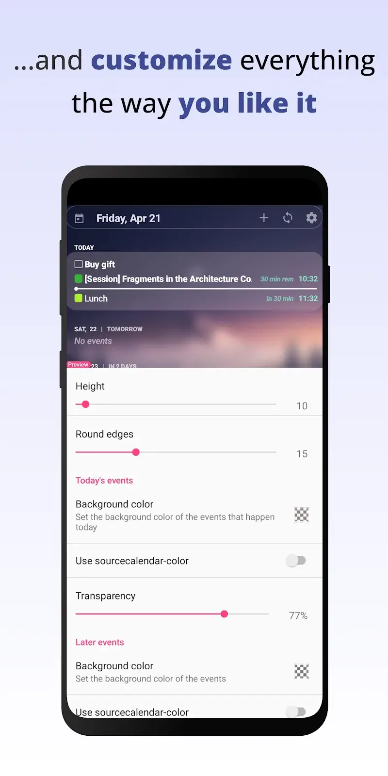 Your Calendar Widget - screenshot 4