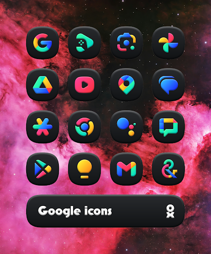 One UI 3D Dark Icon Pack - screenshot 1