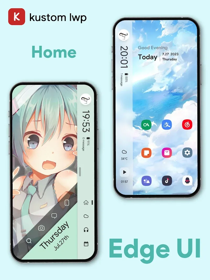 EdgeUI For KLWP v7.4.0-Global APK (Full Version) - screenshot 2