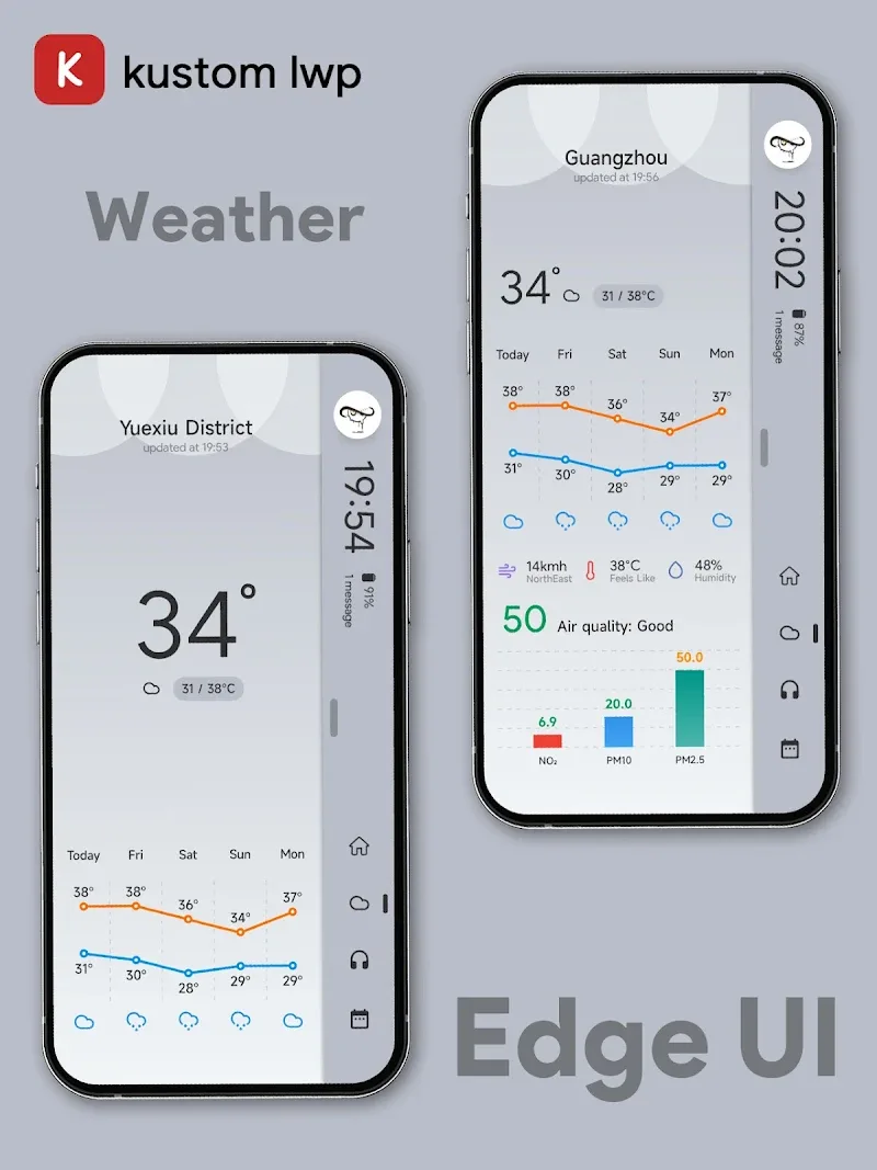 EdgeUI For KLWP v7.4.0-Global APK (Full Version) - screenshot 3