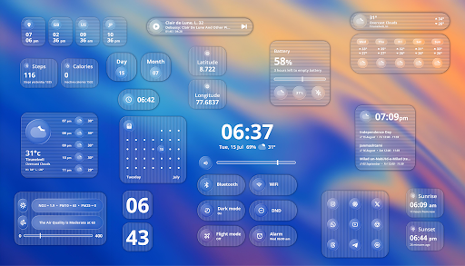 Liquid Glass KWGT Widgets - screenshot 1