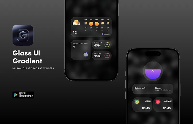 Glass UI Gradient KWGT v2.6.7 APK (Full Version) - screenshot 3