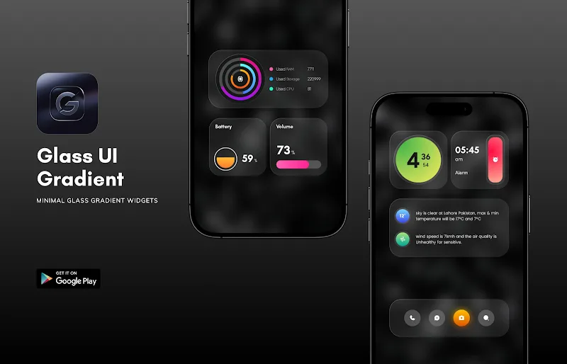 Glass UI Gradient KWGT v2.6.7 APK (Full Version) - screenshot 4
