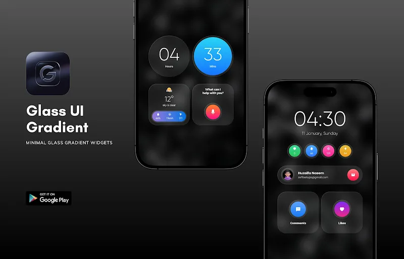Glass UI Gradient KWGT v2.6.7 APK (Full Version) - screenshot 6