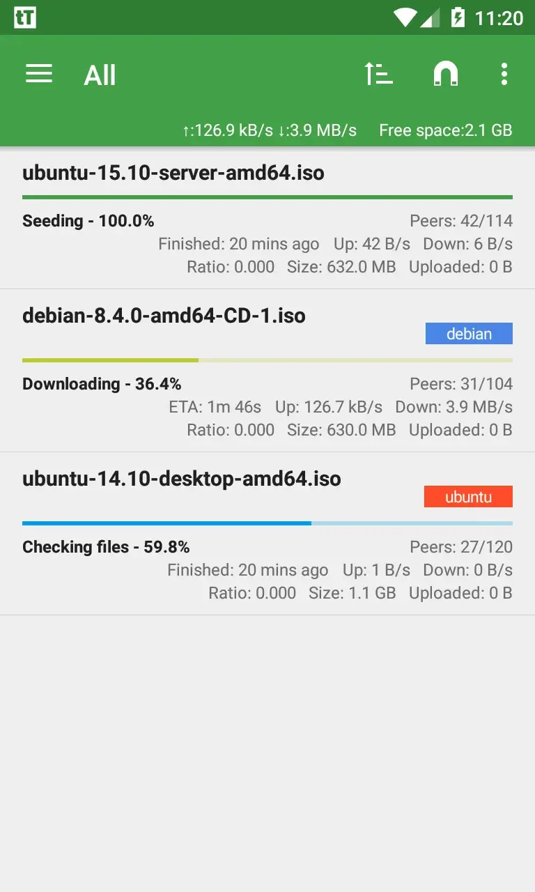 tTorrent - screenshot 1