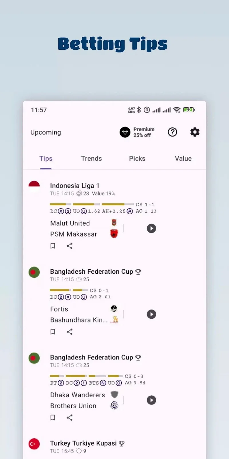 Soccer Betting Tips - screenshot 1