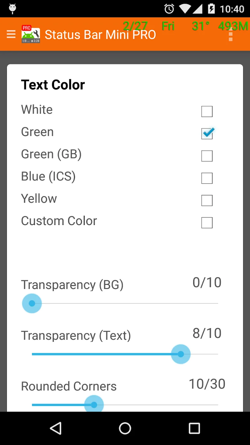 Status Bar Mini Pro - screenshot 5