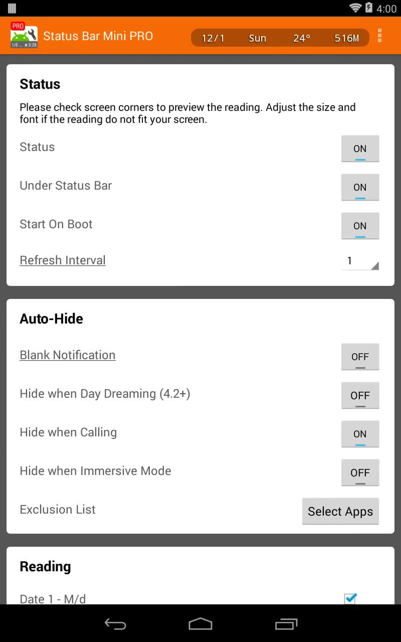 Status Bar Mini Pro - screenshot 6