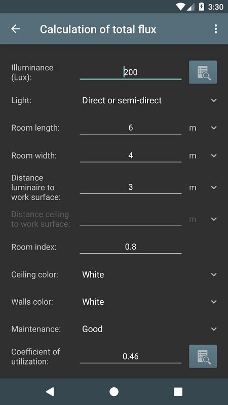Lighting Calculations APK - screenshot 3