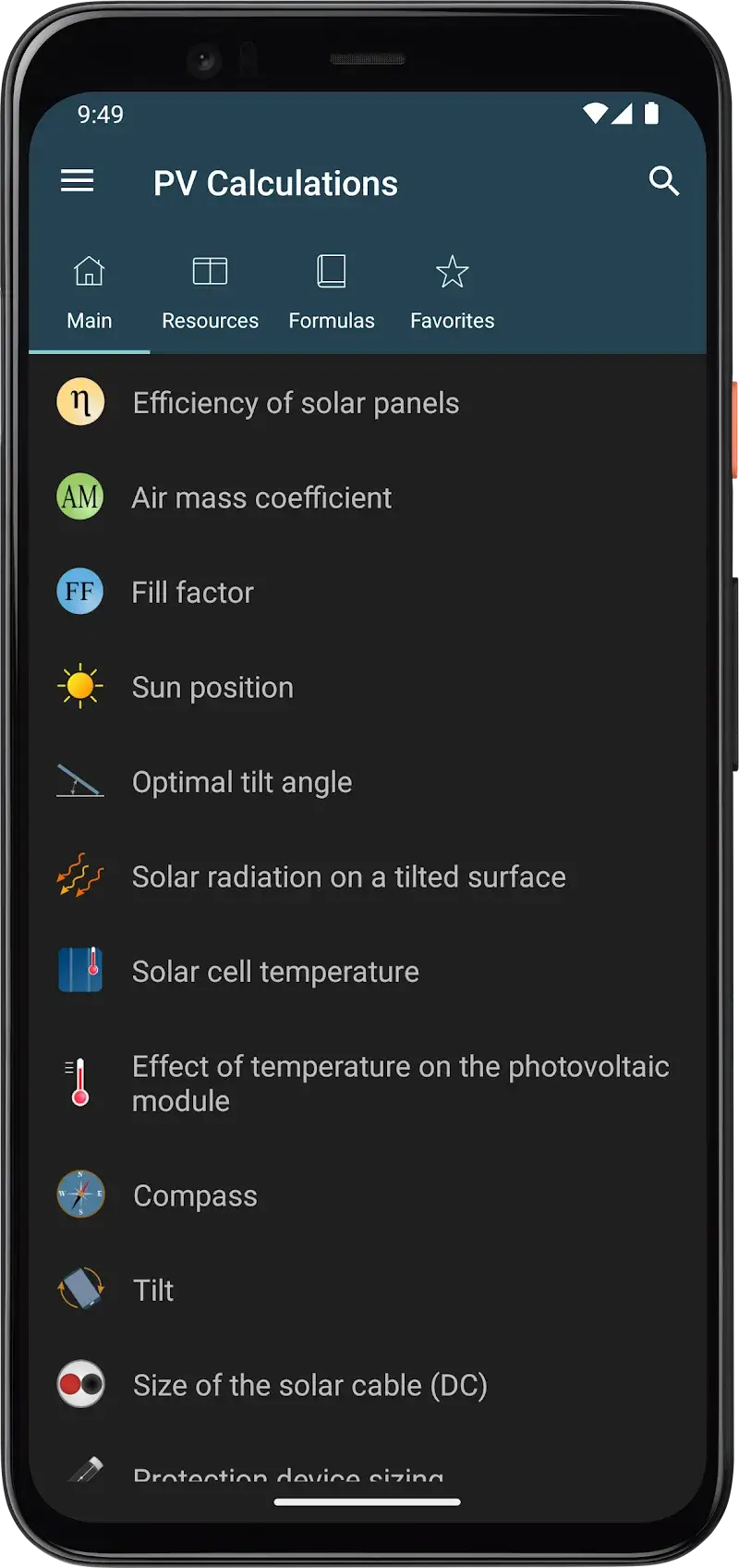 Photovoltaic Calculations - screenshot 1