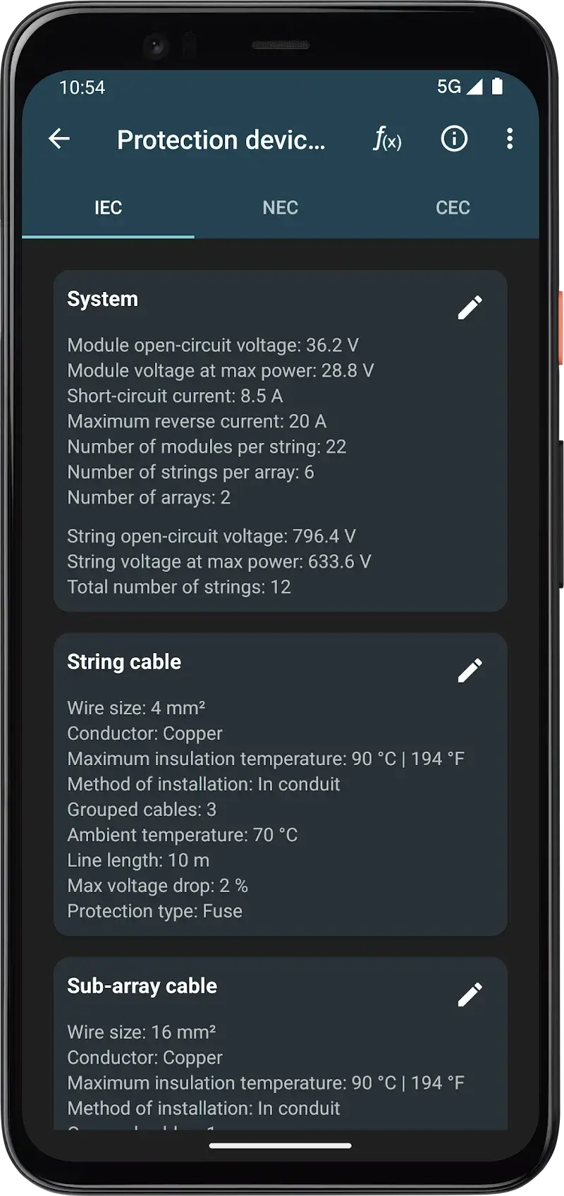 Photovoltaic Calculations - screenshot 3