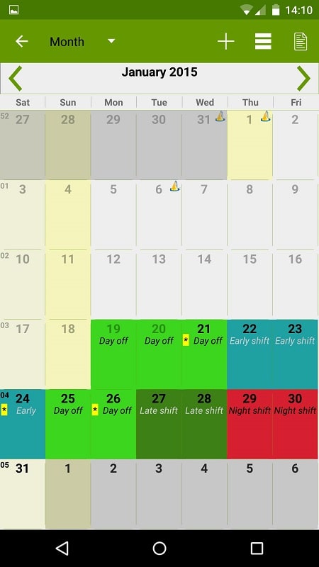 Shift Work Calendar (FlexR Pro) APK - screenshot 2