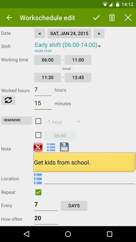 Shift Work Calendar (FlexR Pro) APK - screenshot 5