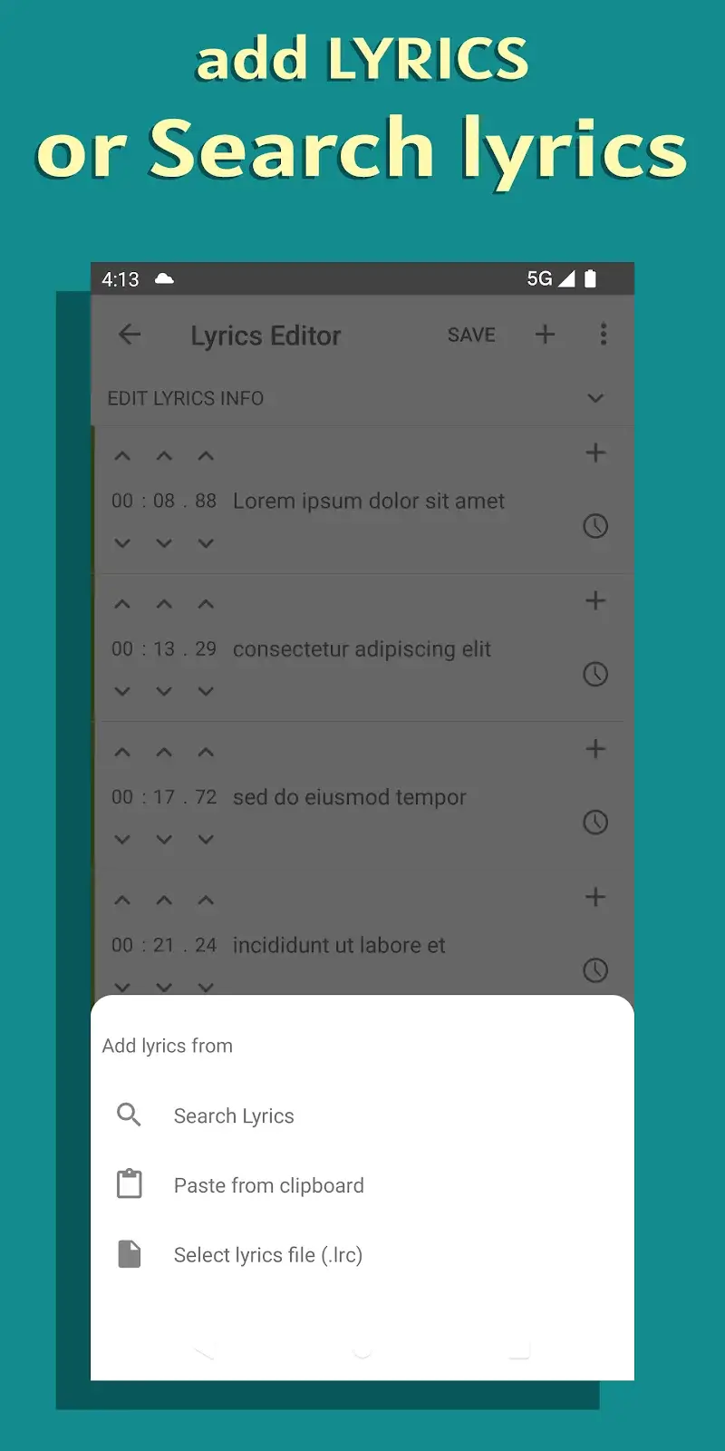 Lyrics Editor - screenshot 2