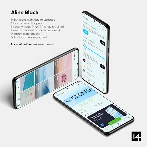 Aline Black linear icon pack - screenshot 2