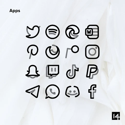 Aline Black linear icon pack - screenshot 6