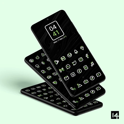 Aline Green linear icon pack - screenshot 1