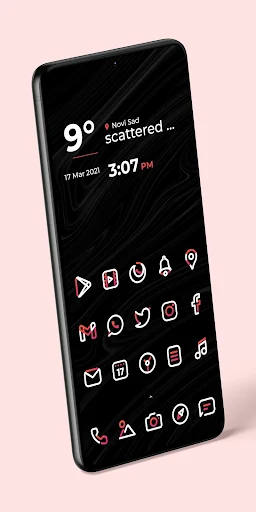 Aline Red linear icon pack - screenshot 3