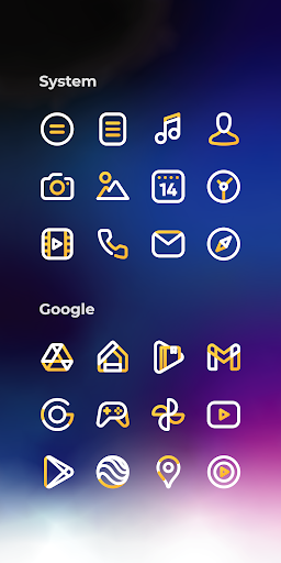 Aline Yellow linear icon pack - screenshot 4