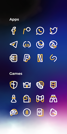Aline Yellow linear icon pack - screenshot 5