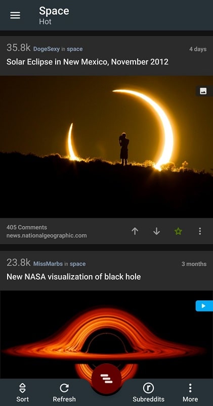 Relay for reddit APK - screenshot 1