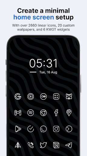 Caelus Black linear icon pack - screenshot 1